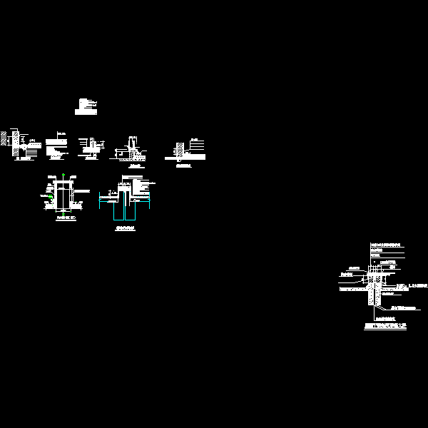 屋面防水设计CAD图纸集(女儿墙泛水) - 1