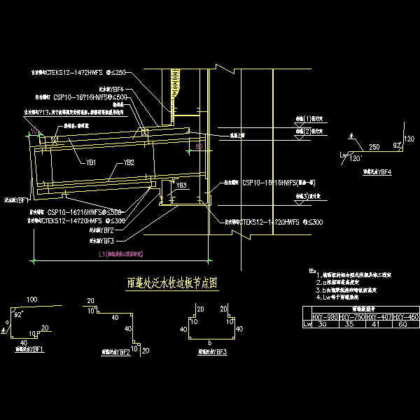 雨蓬处泛水收边板节点图-1.dwg