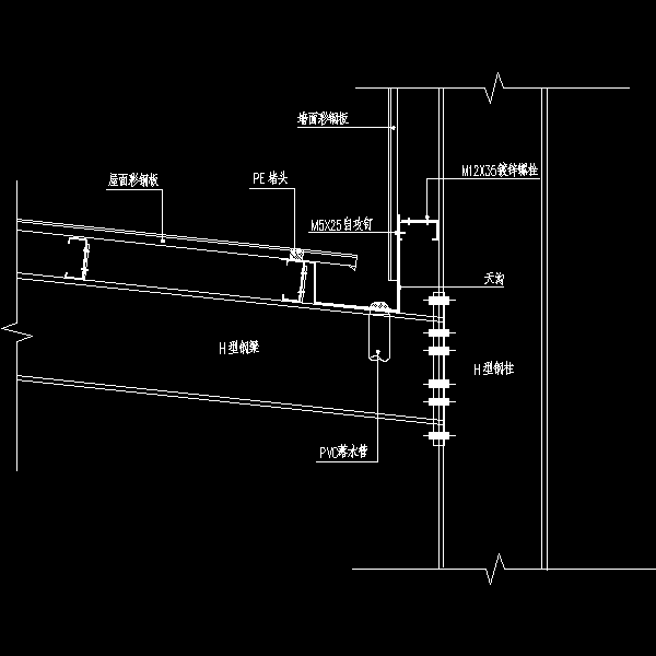 高低跨内天沟节点构造详细设计CAD图纸大样 - 1