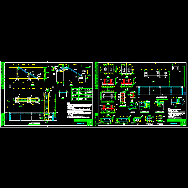 室外直跑钢楼梯节点构造CAD详图纸 - 1