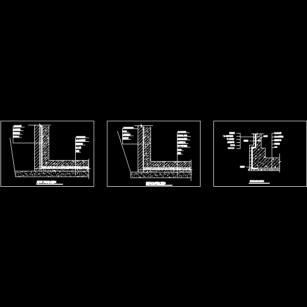 底板及地下室外墙防水层做法节点构造详细设计CAD图纸 - 1