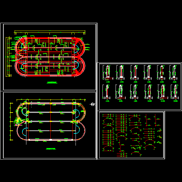 污水厂氧化沟配筋节点构造详细设计CAD图纸(板平面) - 1