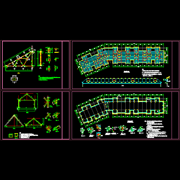 平改坡钢结构屋面节点构造详细设计CAD图纸 - 1