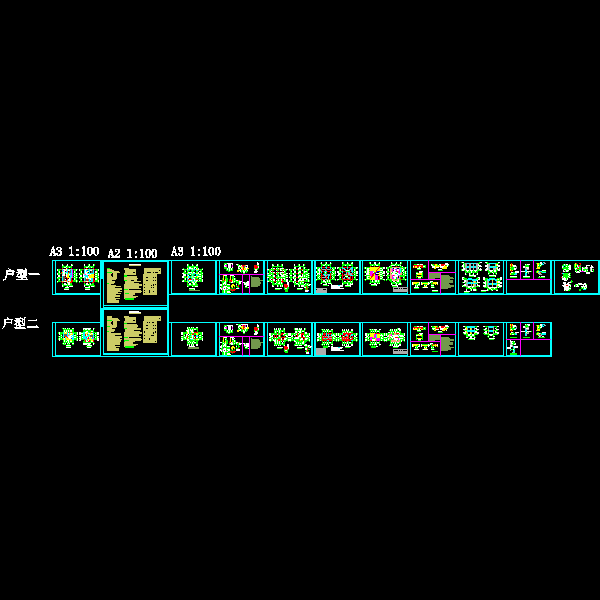 2栋2层轻钢框架结构别墅结构CAD施工方案图纸 - 1