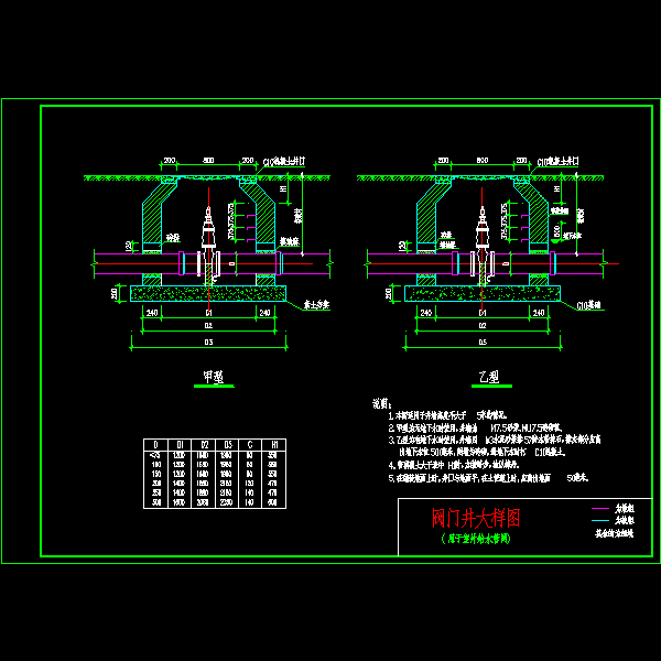 阀门井详细设计CAD图纸(室外给水阀) - 1