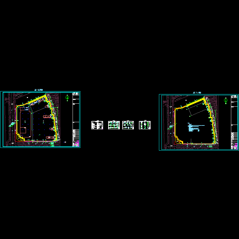 劲性桩加锚杆深基坑支护CAD施工图纸 - 1