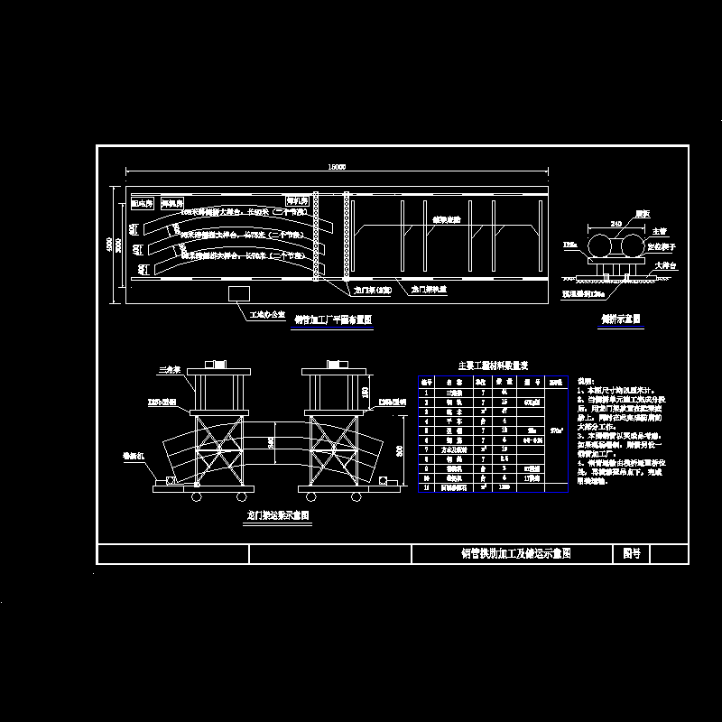 桥梁钢管拱肋加工及储运示意CAD图纸 - 1