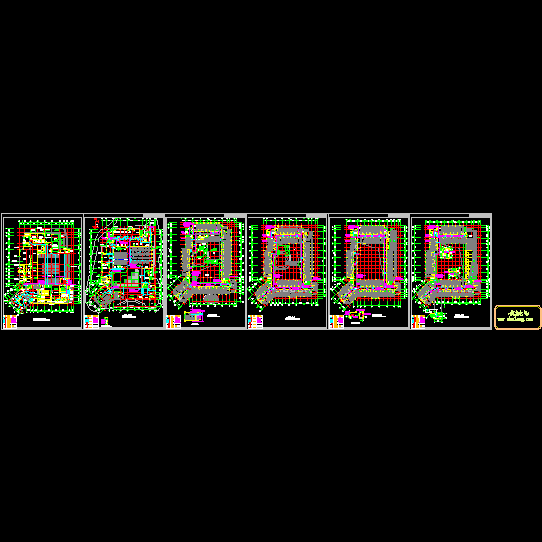 5层四星级酒店弱电系统平面CAD图纸(dwg) - 1