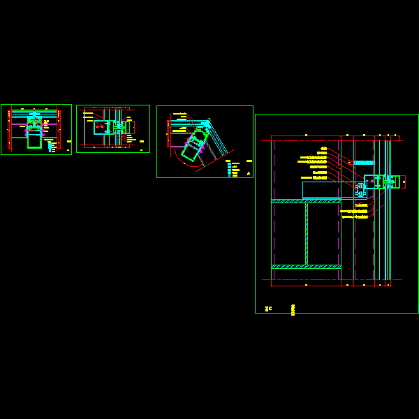 钢铝结合幕墙节点构造详细设计CAD图纸 - 1
