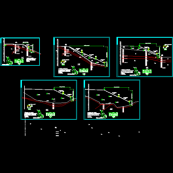 挡土墙结构节点构造CAD详图（5页图纸） - 1