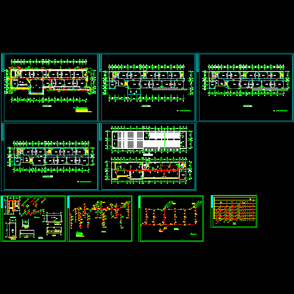 5层大学科学实验楼给排水CAD施工方案图纸 - 1