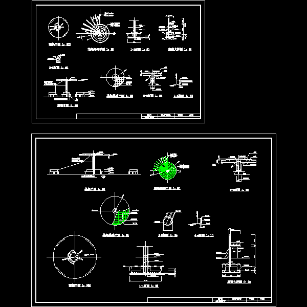 圆形单柱花架施工详细设计CAD图纸 - 1