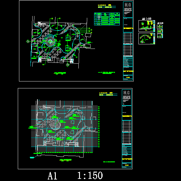 喷泉广场施工详细设计CAD图纸 - 1
