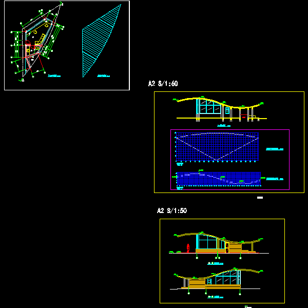 特色门卫室施工详细设计CAD图纸(屋顶平面图) - 1