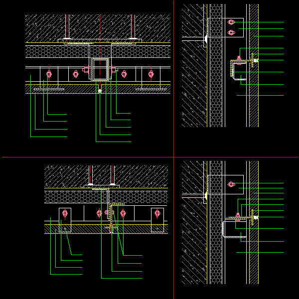 槽板式、钢销式石板幕墙节点构造详细设计CAD图纸 - 1