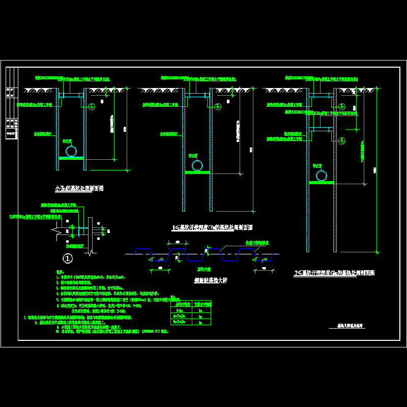 管道基坑支护设计CAD图纸 - 1