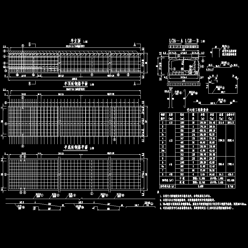 20米先张法预应力混凝土空心板钢筋节点CAD详图纸设计 - 1