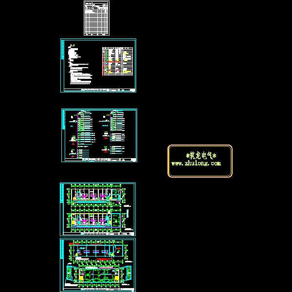 小学4层教师宿舍电气CAD施工图纸 - 1