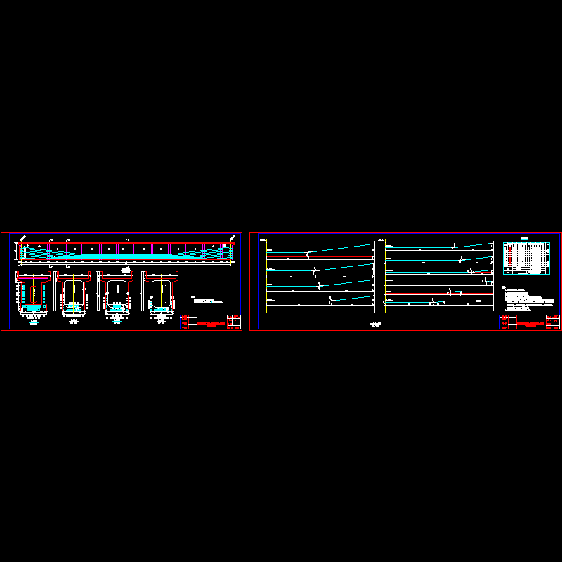 63m箱梁纵向预应力钢束布置节点构造CAD详图纸 - 1