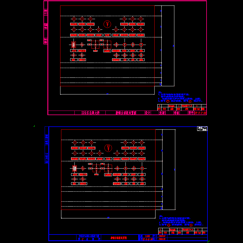 公路跨长江特大组合体系桥梁（检查车）控制台面板布置节点CAD详图纸设计 - 1