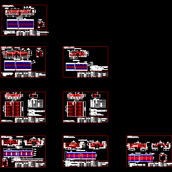 桥梁设计中8种型号伸缩缝安装示意CAD图纸 - 1