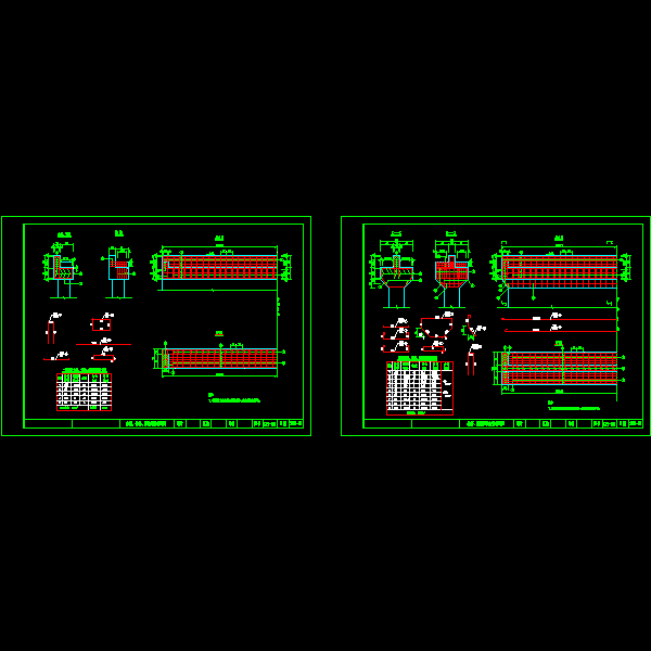 桥梁下部台帽、背墙、挡块、墩帽、防震挡块钢筋构造节点详细CAD图纸设计 - 1