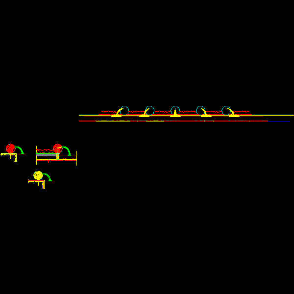 特色球体与喷水雕塑详细设计CAD图纸(立面图) - 1