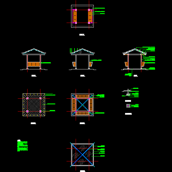 钢亭施工大样CAD图纸 - 1