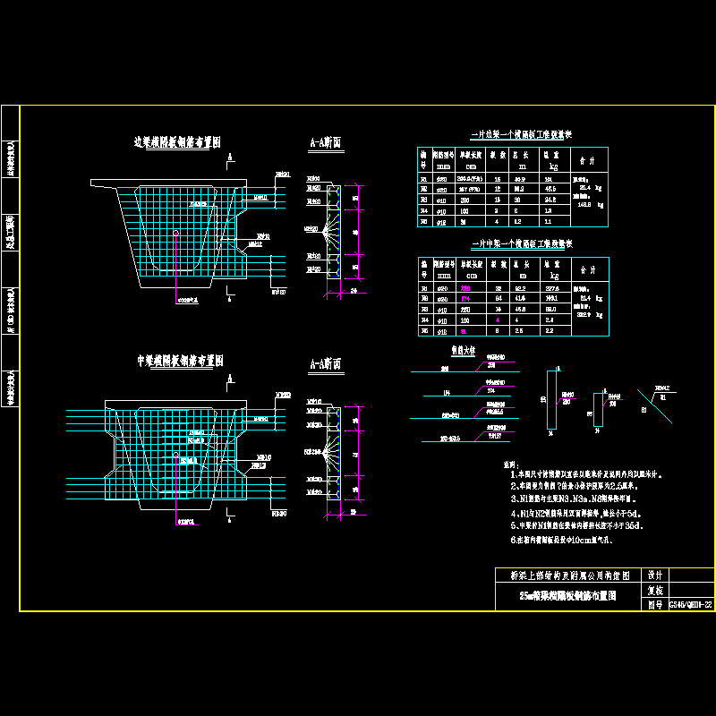 简支梁桥面连续结构横隔板钢筋布置节点详图设计.dwg
