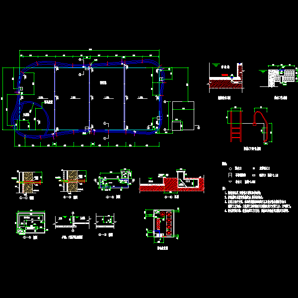 游泳池（改造）成套CAD施工图纸 - 1