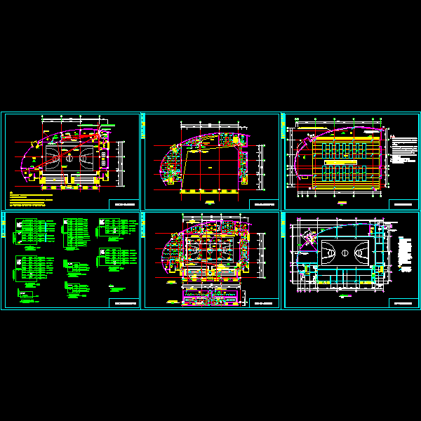 中学室内篮球馆强电电气CAD图纸 - 1