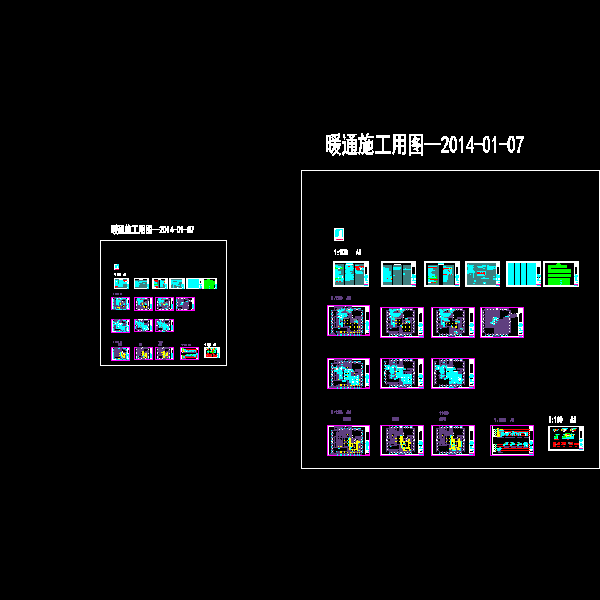 多层学生教工餐厅空调通风及防排烟系统CAD施工大样图（自动控制） - 1