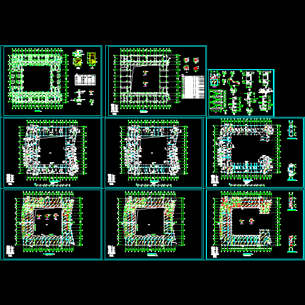 4层框架教学楼结构施工方案图纸（CAD、9张） - 1