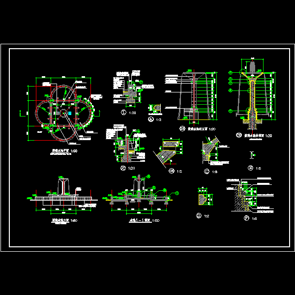 景观水池施工详细设计CAD图纸 - 1