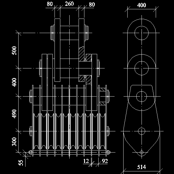 200吨10论滚针轴承滑车.dwg