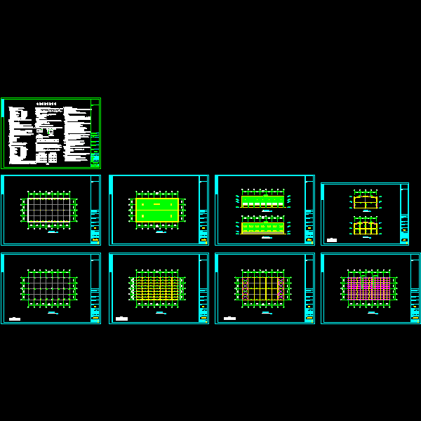 2层15x28m门式刚架钢结构CAD施工图纸（，9张） - 1