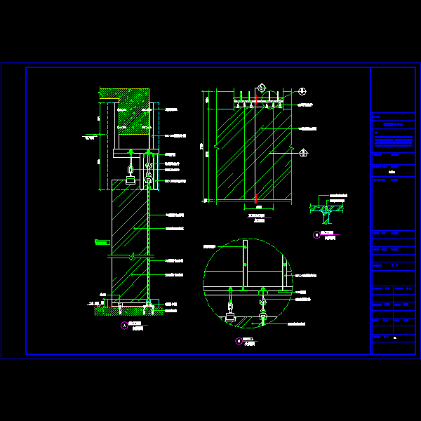 吊挂式全玻幕墙节点详细设计CAD图纸 - 1