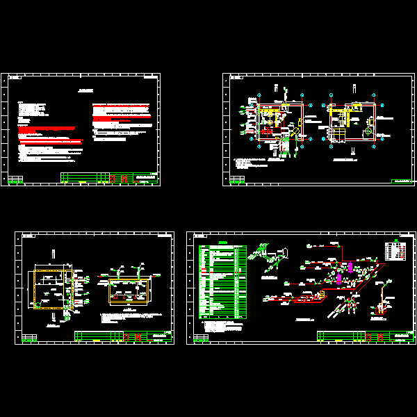 消防泵房及消防水池给排水设计CAD施工图纸(室外消火栓系统) - 1