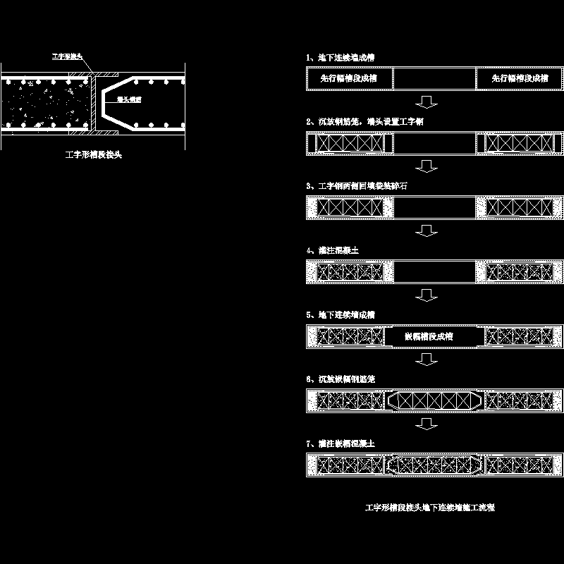 工字钢接头施工流程示意.dwg