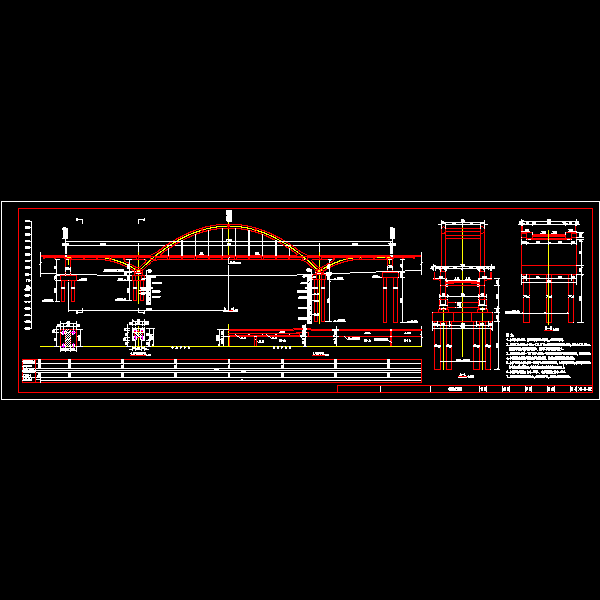 高架桥(336833m中承式连续梁拱组合桥)CAD施工图纸设计 - 1