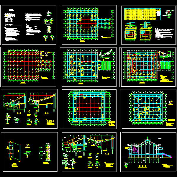 仿古寺庙混凝土结构施工方案大样图（CAD） - 1