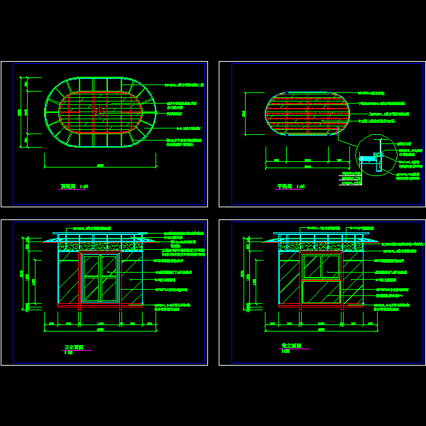 派出所警亭节点详细设计CAD图纸 - 1