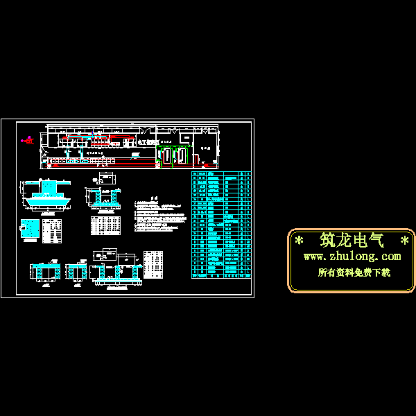配电房平面布置及相关截面CAD施工图纸 - 1