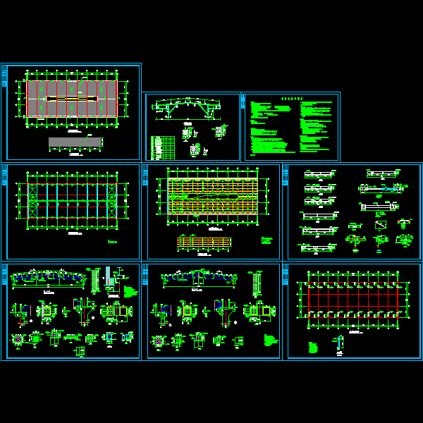 21米单跨钢结构厂房结构CAD施工图纸（） - 1