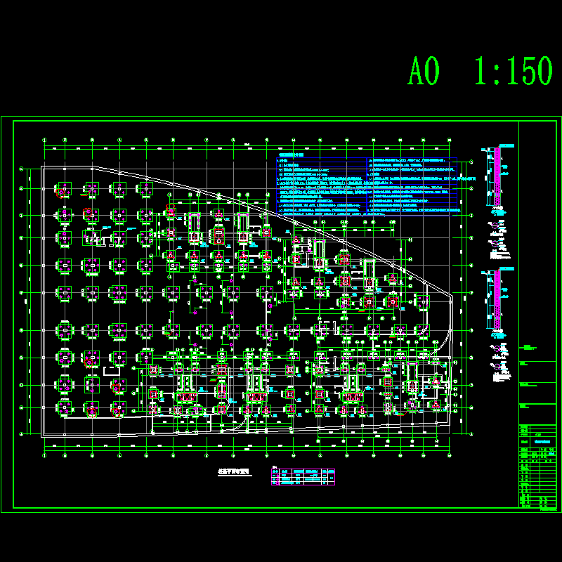 高层建筑承压桩及抗拔兼抗压桩CAD施工图纸 - 1
