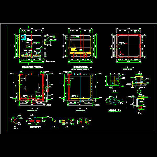 工业积水坑结构节点构造CAD详大样图 - 1