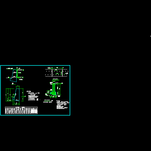 砖砌挡土墙大样节点构造详细设计CAD图纸 - 1