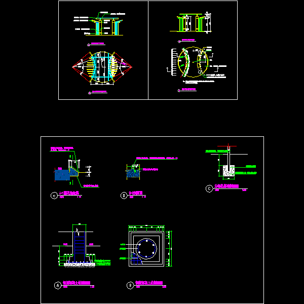 休闲亭施工CAD详图纸 - 1