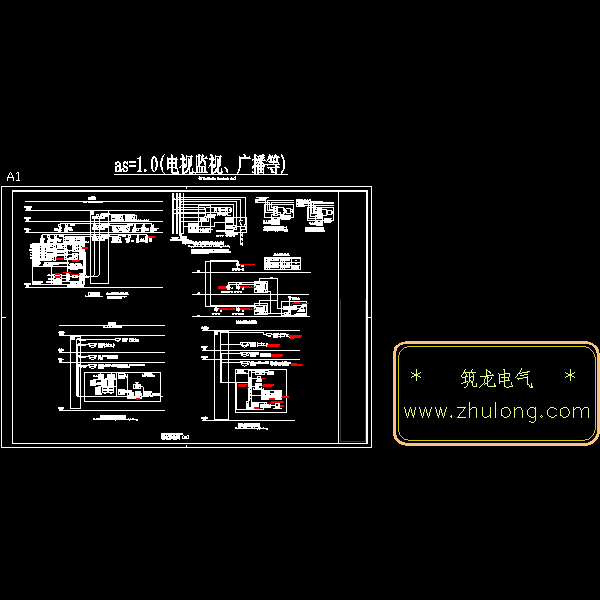 国外3层室内田径馆弱电CAD施工图纸（中英文）(钢筋混凝土结构) - 3