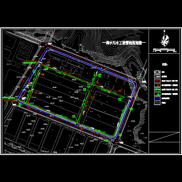 厂区雨水污水工程管线规划CAD图纸 - 1